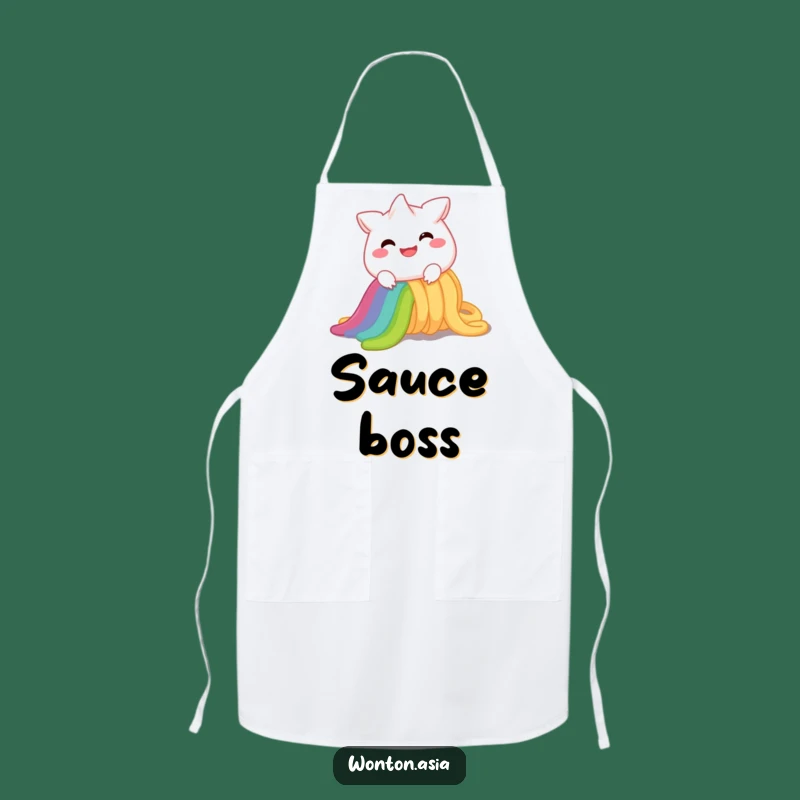 Funny Wonton Rainbow Noodle Apron: Cook with Cheer, Perfect Chef's Gift!