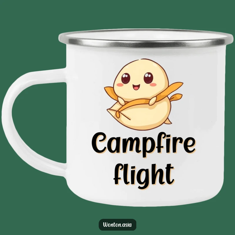 Funny Flying Dumpling Wonton Camping Mug: Adventure Fuel for Voyagers!