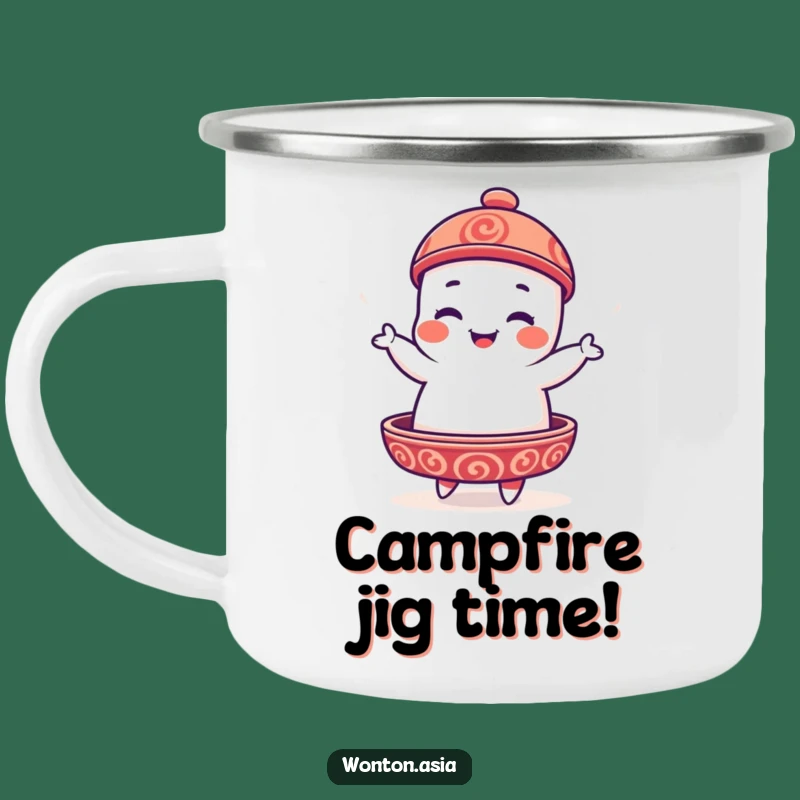 Funny Dim Sum Platter Camping Mug: Playful Dancer Cup, Perfect Outdoor Gift!