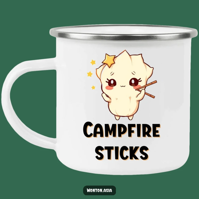 Funny Wonton Chopstick Juggling Camping Mug: Adventure Fuel for Foodies!
