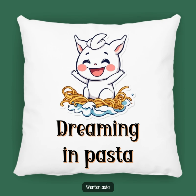 Funny Playful Wonton Noodle Pillow - Cozy Food & Comical Decor