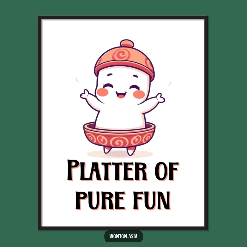 Funny Dim Sum Platter Digital Art: Playful Jig Instant Download, Gift!