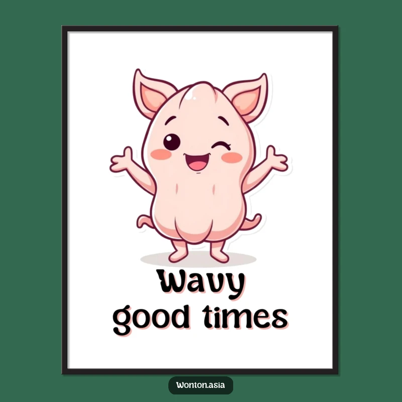 Funny Dancing Wonton Digital Art: Instant Energy for Your Walls!