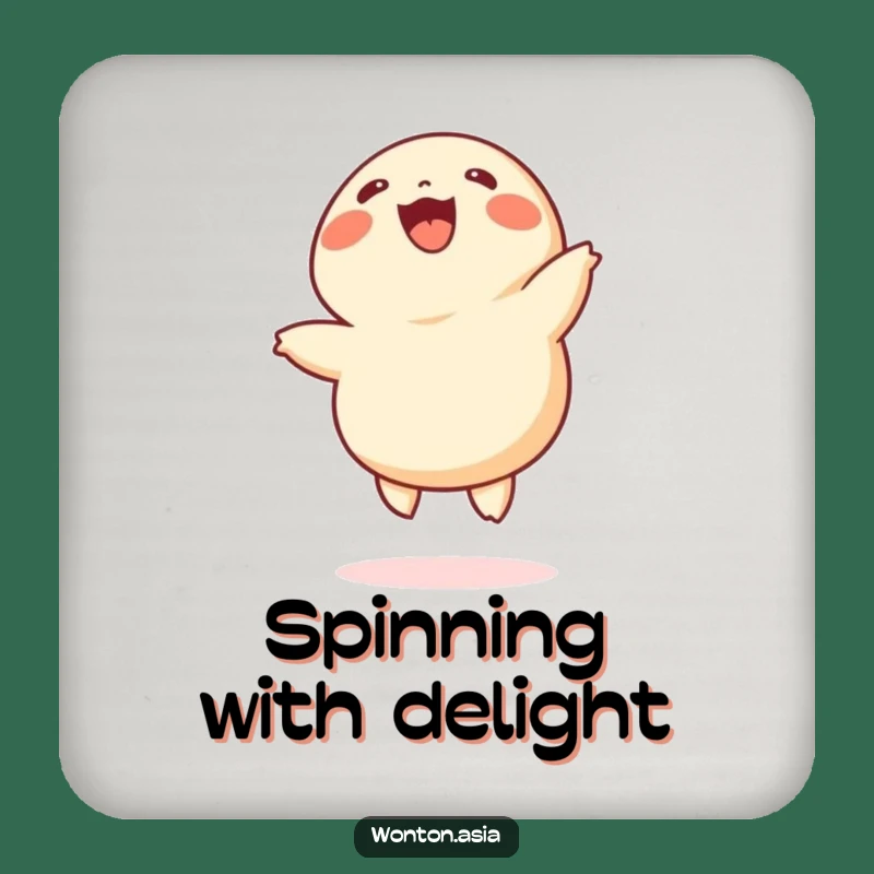 Funny Cheerful Wonton Coaster Set - Quirky Dumpling & Drink Protection