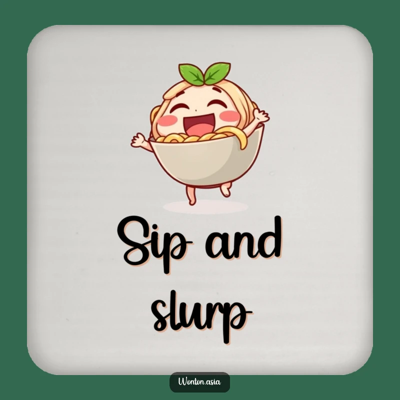 Funny Dancing Noodle Bowl Coaster: Laughing Character Protection - Cute Funny Gift!