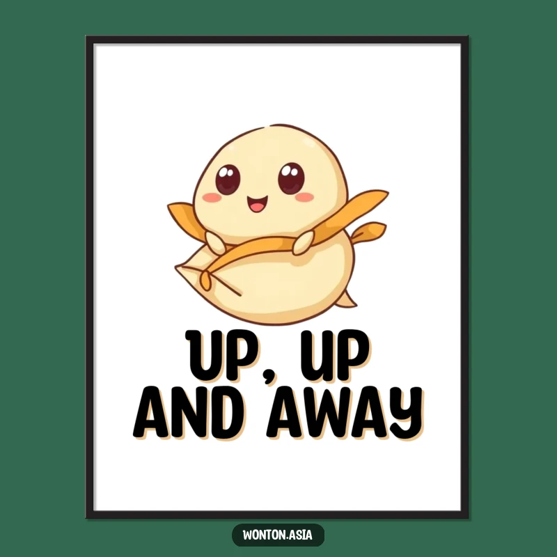 Funny Flying Dumpling Wonton Poster: Add Adventure to Your Walls!