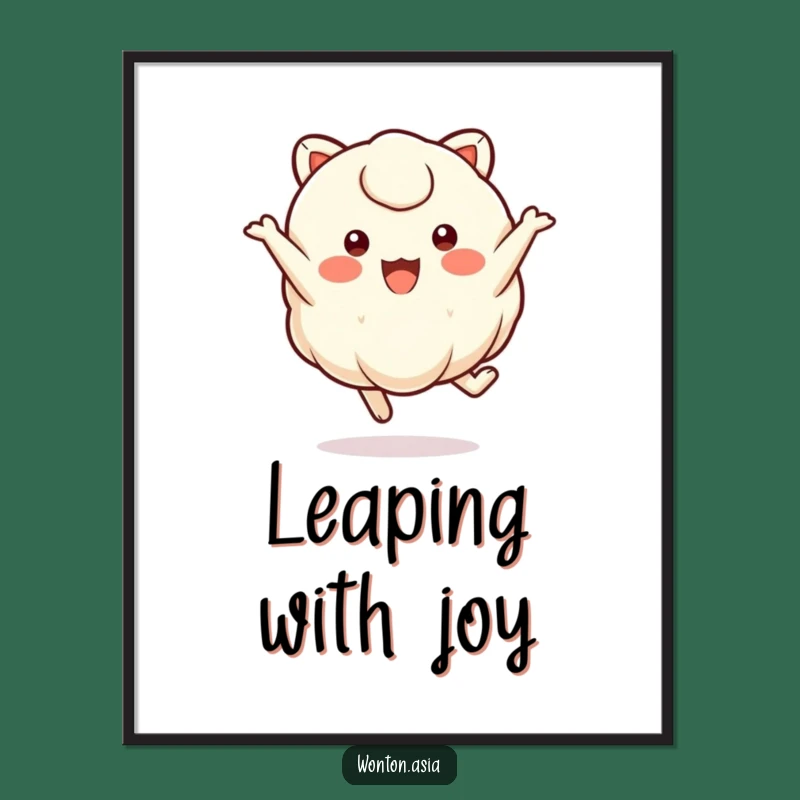 Funny Jumping Wonton Poster: Joyful Dumpling Art for Foodies