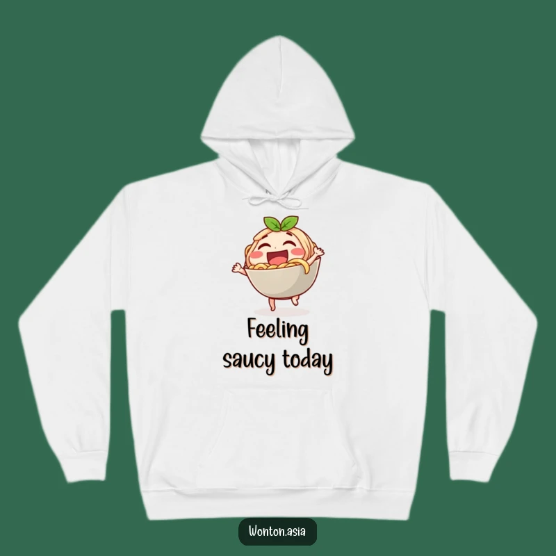 Funny Laughing Noodle Bowl Hoodie: Cozy Dancing Character - Amazing Funny Gift!