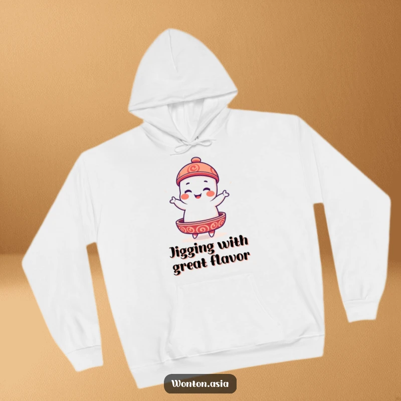 Funny Dim Sum Platter Hoodie designed with a playful dim sum character doing a silly, energetic jig.