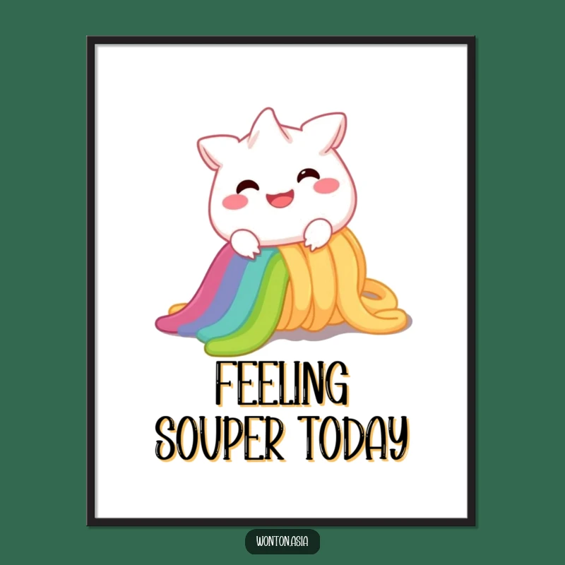 Funny Free Printable Wall Art: Wonton Noodle Slide - Downloadable Quirky Home Decor