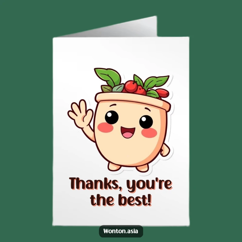 Free Printable Potsticker Thank You Card: Funny Downloadable Gift for a Savory Thanks!