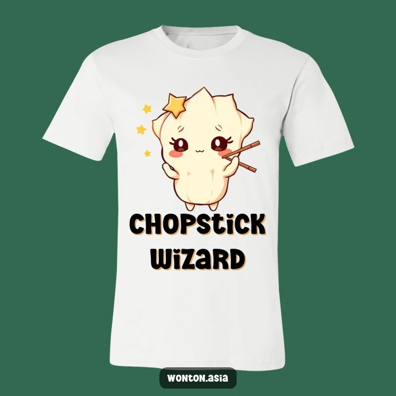 Funny Starry-Eyed Wonton Chopstick Juggling T-Shirt: Wear the Fun!