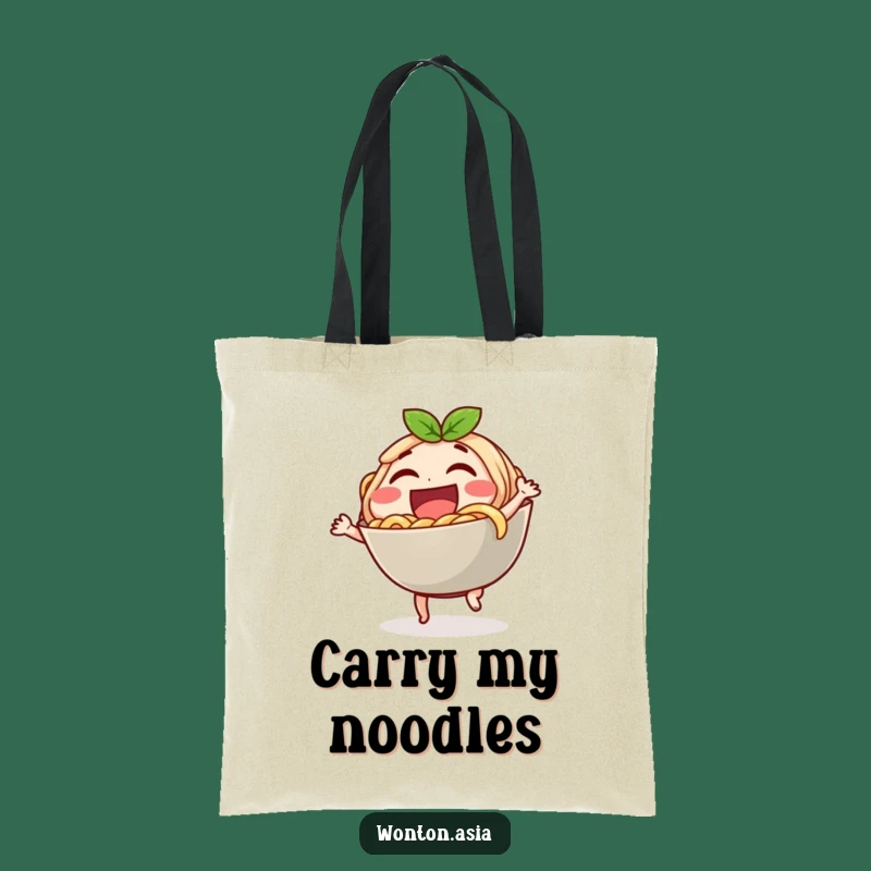 Funny Dancing Noodle Bowl Tote Bag: Laughing Character Fun - Perfect Funny Gift!