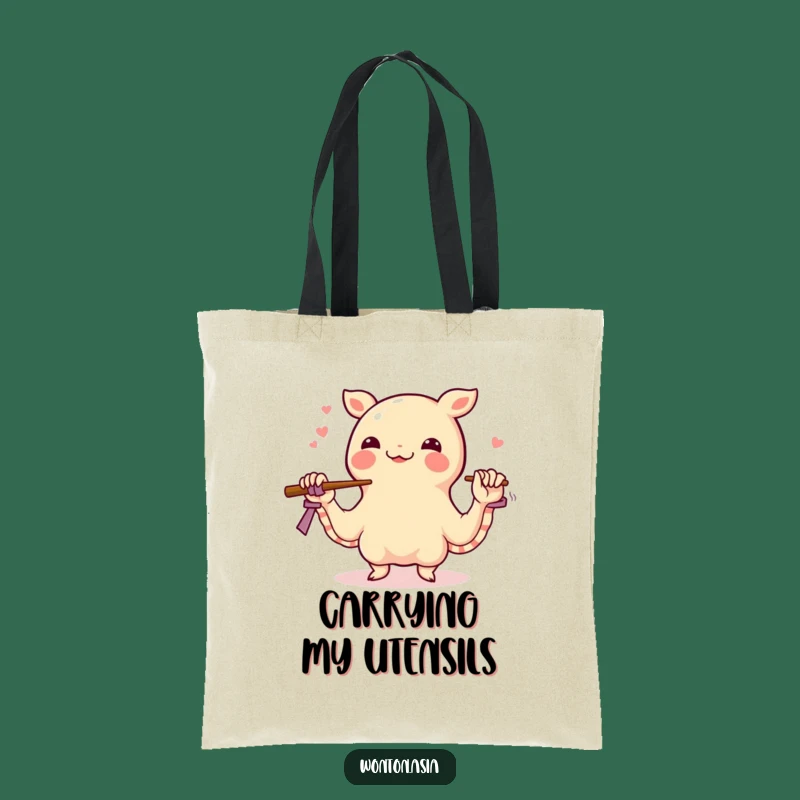 Funny Happy Wonton Juggling Tote Bag - Humorous Food & Carryall